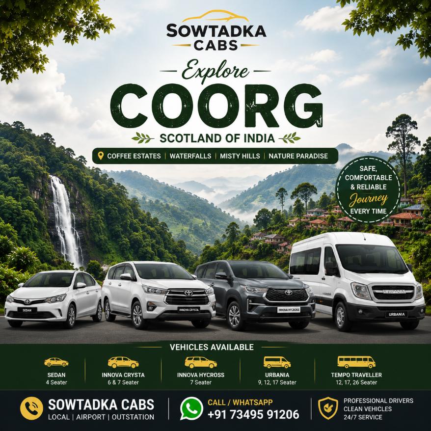 Taxi from Bangalore to Coorg