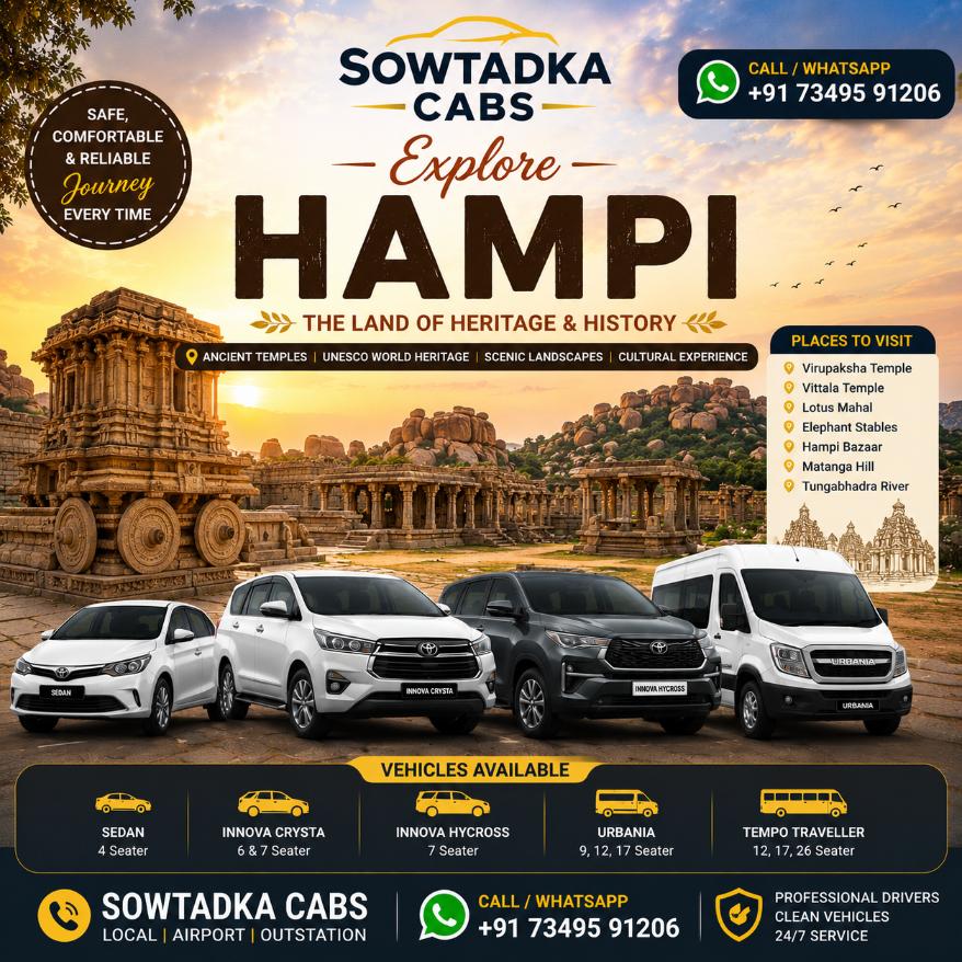 Taxi from Bangalore to Hampi